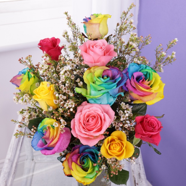 Romantic Rainbow Roses